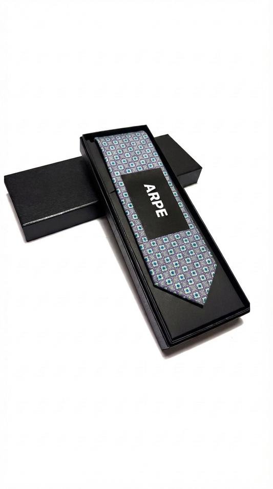 Corbata celeste geométrico
