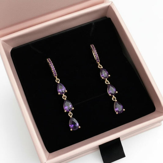Pendientes Gotas Imperiales - Púrpura