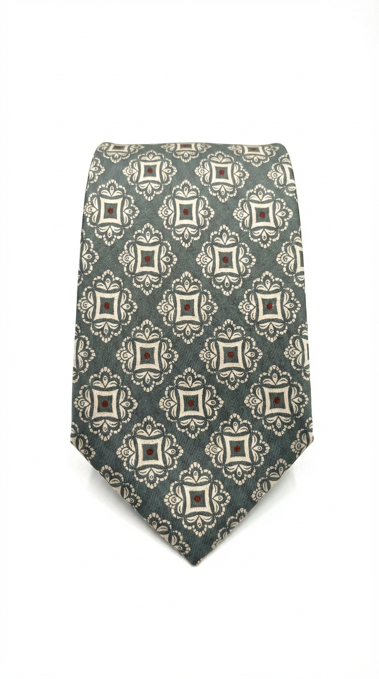 Corbata verde geométrico
