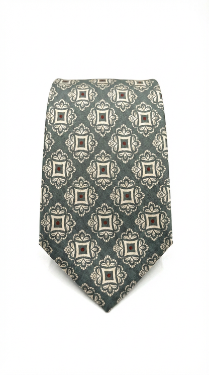 Corbata verde geométrico