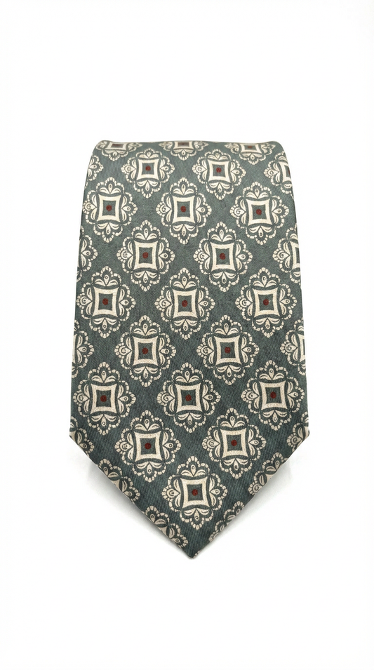 Corbata verde geométrico