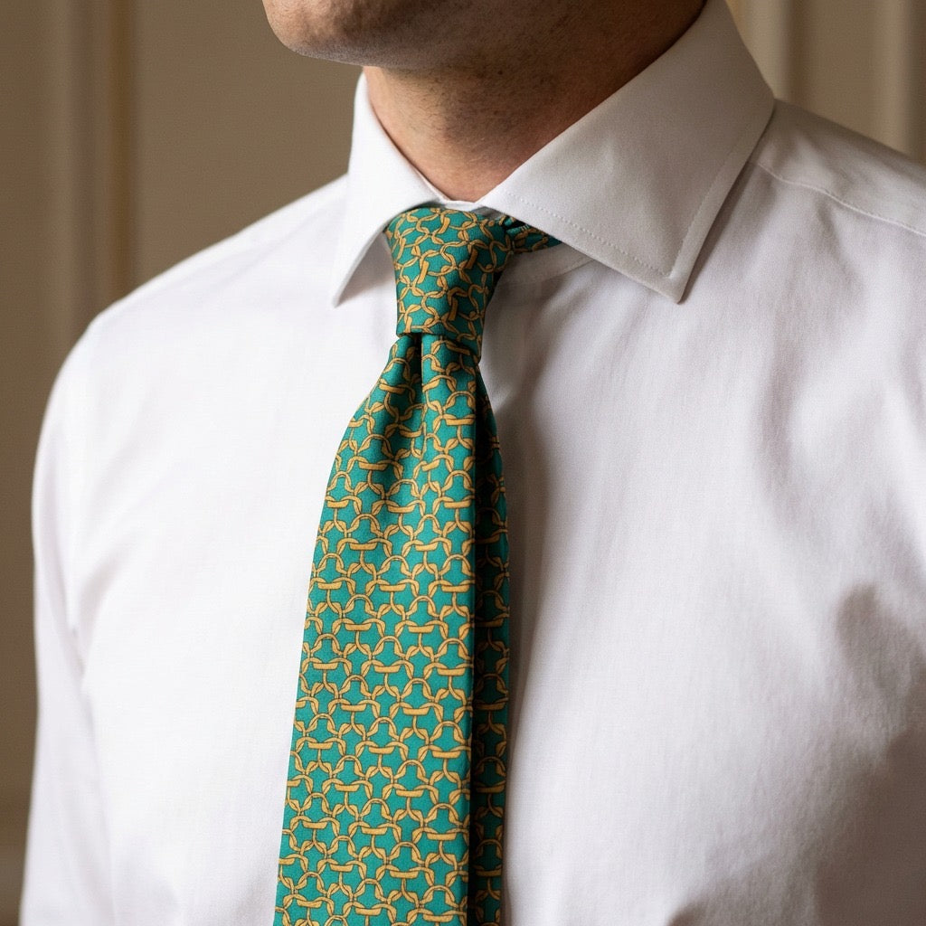 Corbata verde cadenas