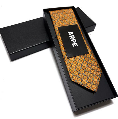 Corbata naranja geométrico