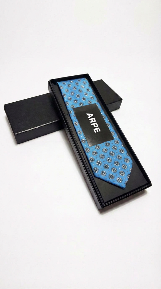 Corbata medallón azul