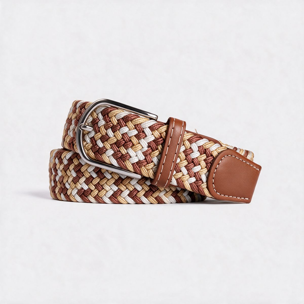 Cinturón Bicolor (Beige-Marrón)