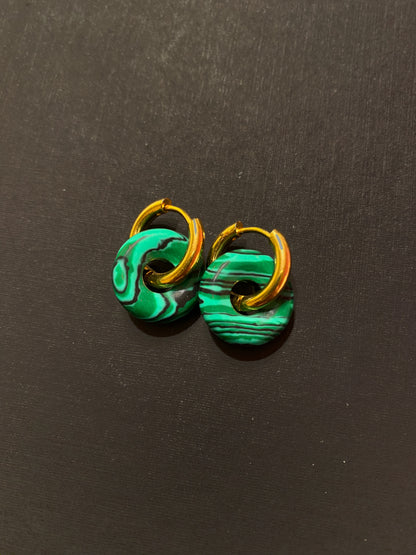 Pendientes Malaquita