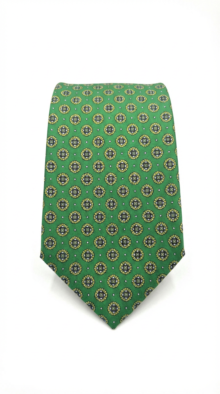 Corbata medallón verde