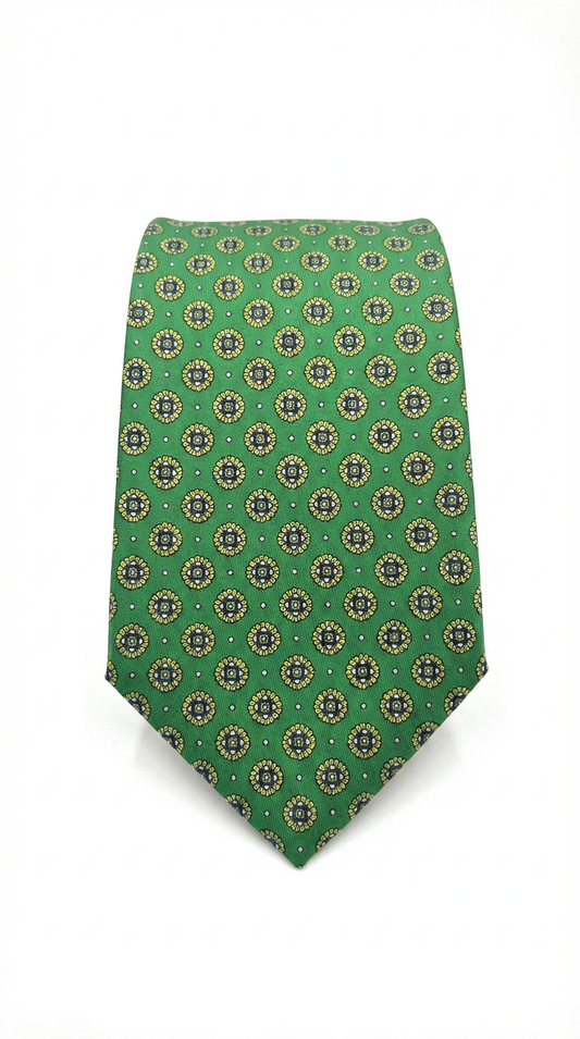 Corbata medallón verde