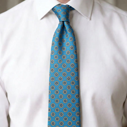 Corbata medallón azul