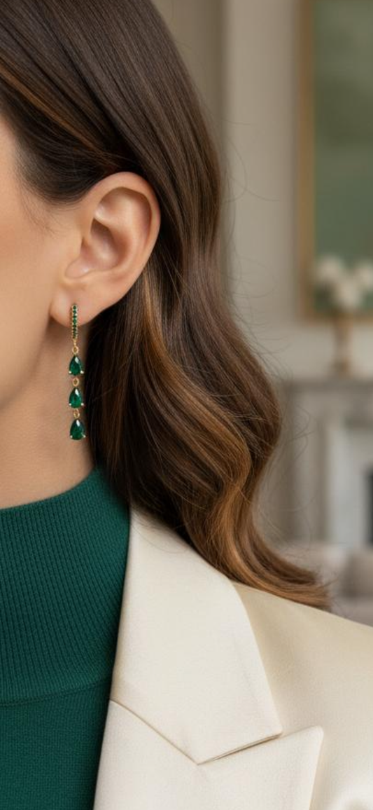 Pendientes Gotas Imperiales - Verde