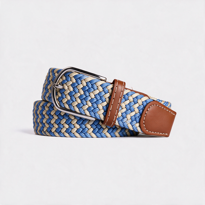 Cinturón Bicolor (Azul-Beige)