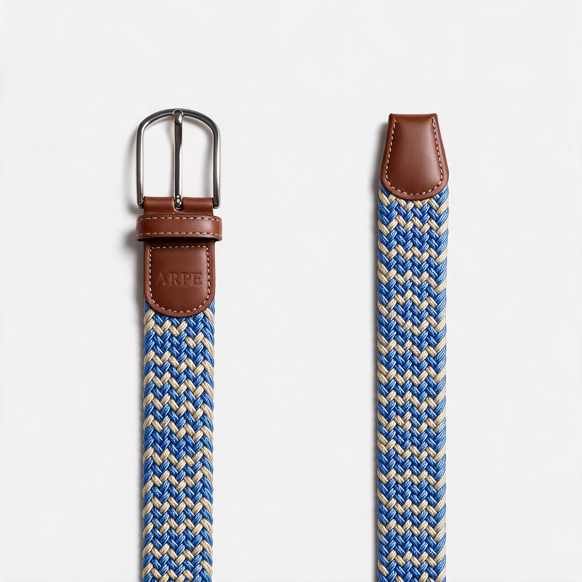 Cinturón Bicolor (Azul-Beige)