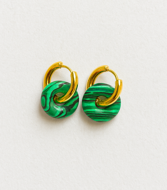 Pendientes Malaquita