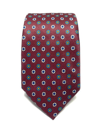 Corbata granate flores