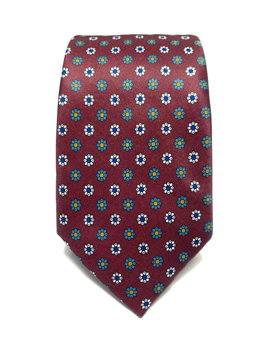 Corbata granate flores