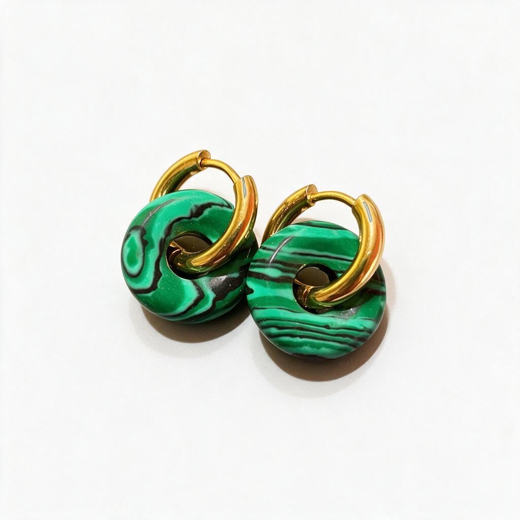 Pendientes Malaquita