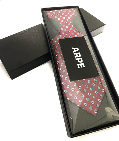 Corbata granate flores